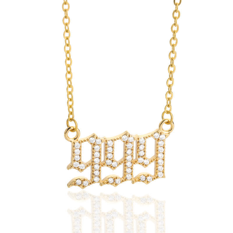 Zirconia Angel Numbers Necklace - Seraphina-Gold-999-State of Style
