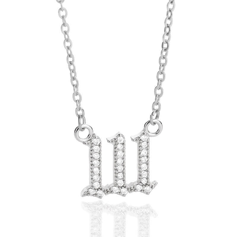 Zirconia Angel Numbers Necklace - Seraphina-Silver-111-State of Style
