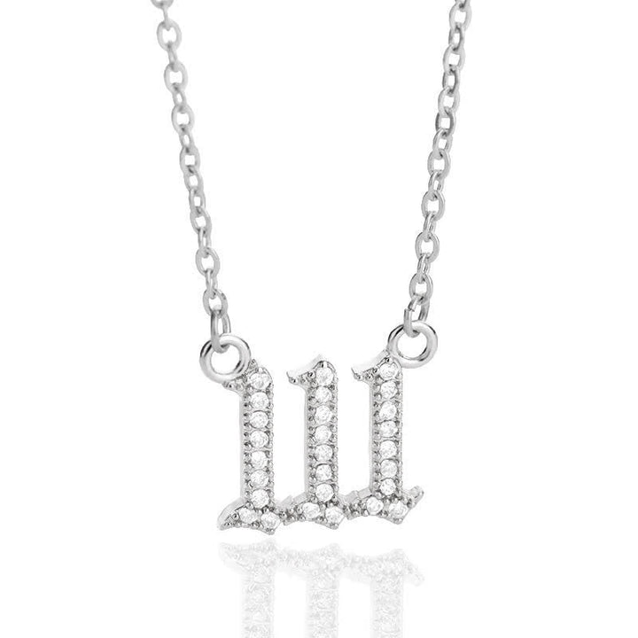 Zirconia Angel Numbers Necklace - Seraphina-Silver-111-State of Style