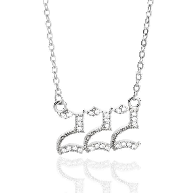 Zirconia Angel Numbers Necklace - Seraphina-Silver-222-State of Style