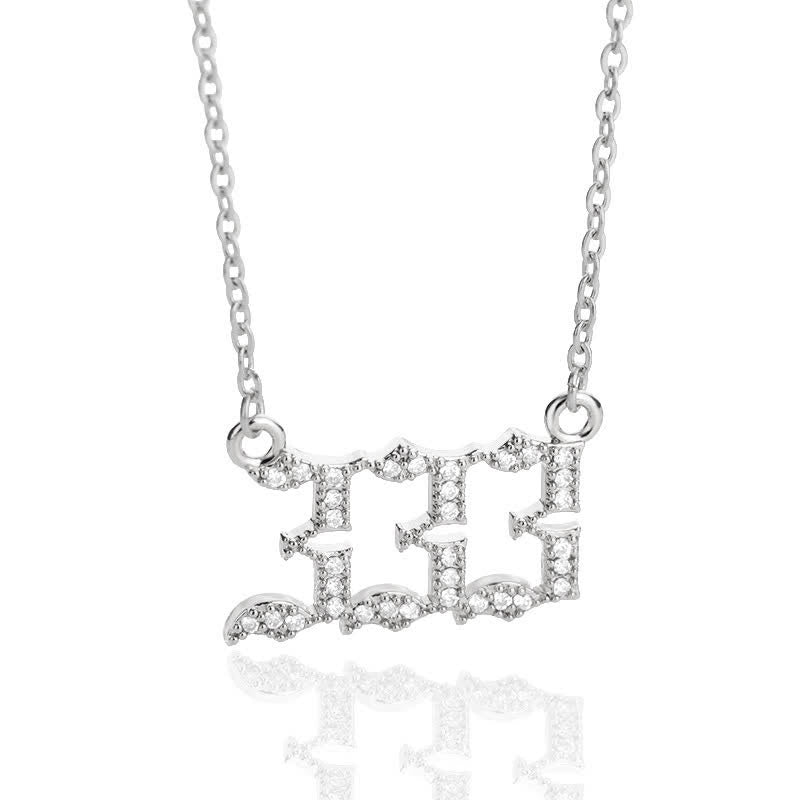 Zirconia Angel Numbers Necklace - Seraphina-Silver-333-State of Style
