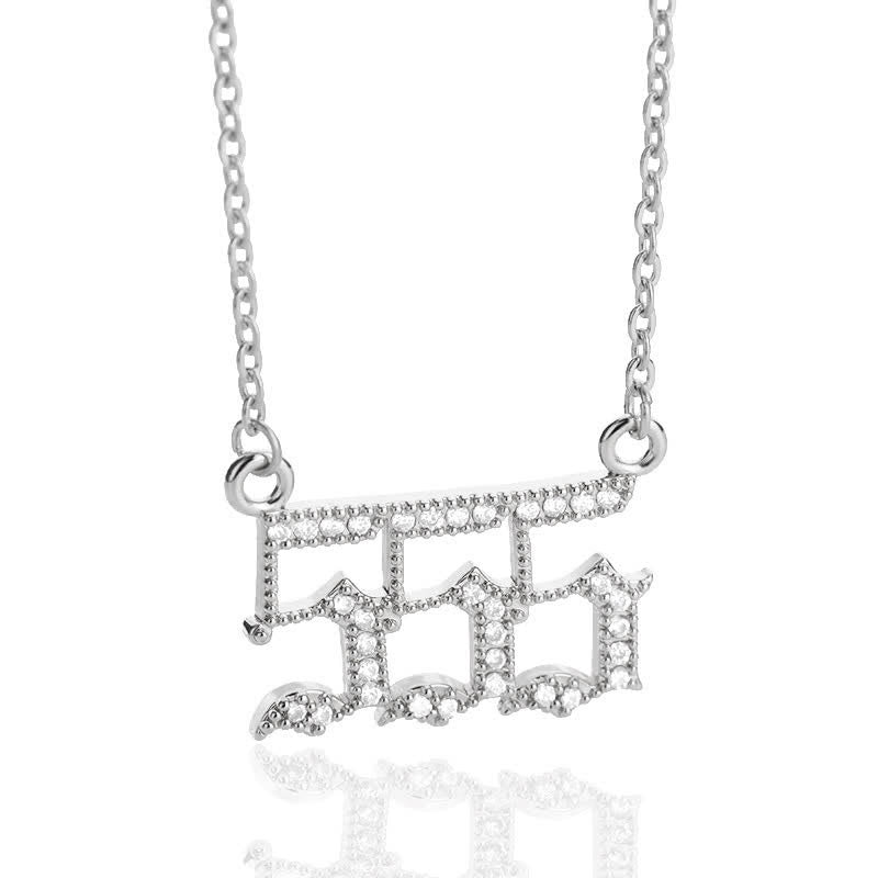 Zirconia Angel Numbers Necklace - Seraphina-Silver-555-State of Style