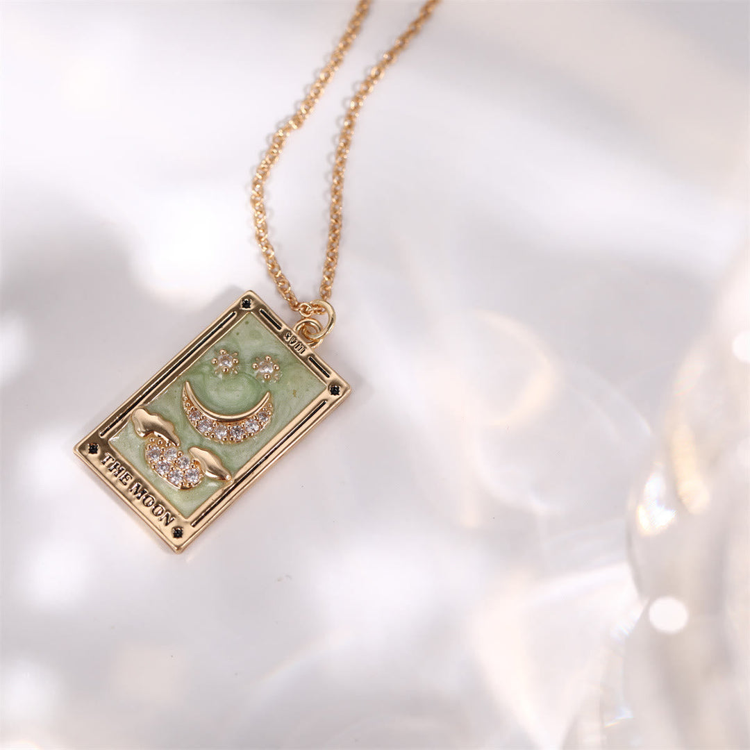 Zirconia Gold-Plated Tarot Drop Pendant Necklace - Amara-The Empress-State of Style