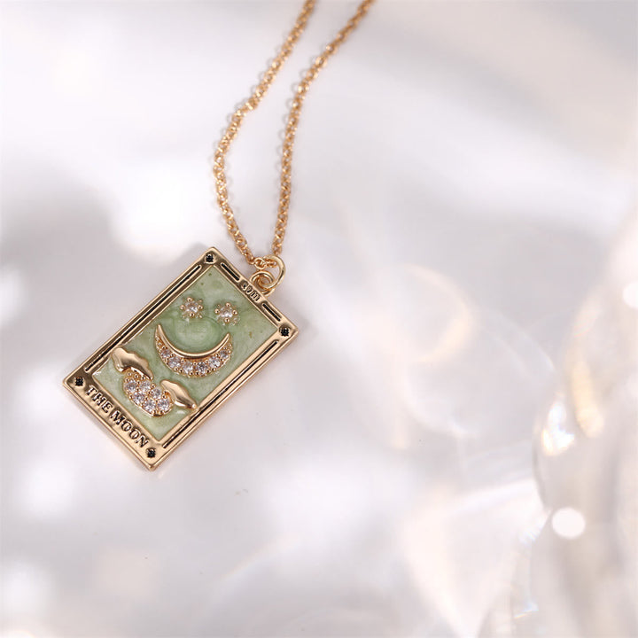 Zirconia Gold-Plated Tarot Drop Pendant Necklace - Amara-The Empress-State of Style