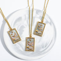 Zirconia Gold-Plated Tarot Teardrop Pendant Necklace – Amara-The Empress-State of Style