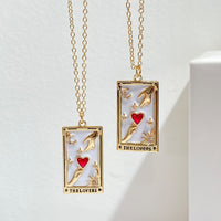 Zirconia Gold-Plated Tarot Teardrop Pendant Necklace – Amara-The Empress-State of Style