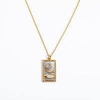 Zirconia Gold-Plated Tarot Teardrop Pendant Necklace – Amara-The Moon (2)-State of Style