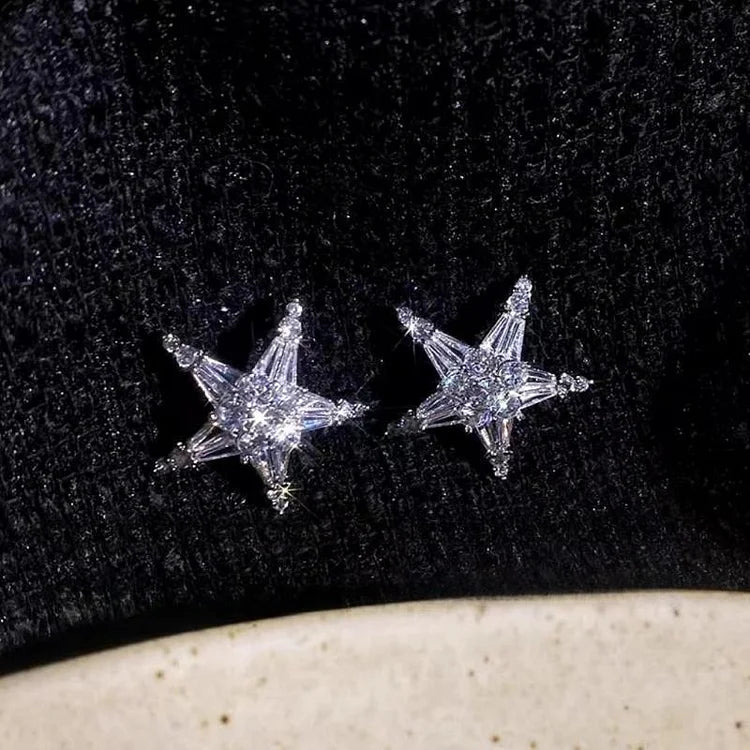 Zirconia Ster Earrings/Ear Cuff - Lyric-Earrings-State of Style