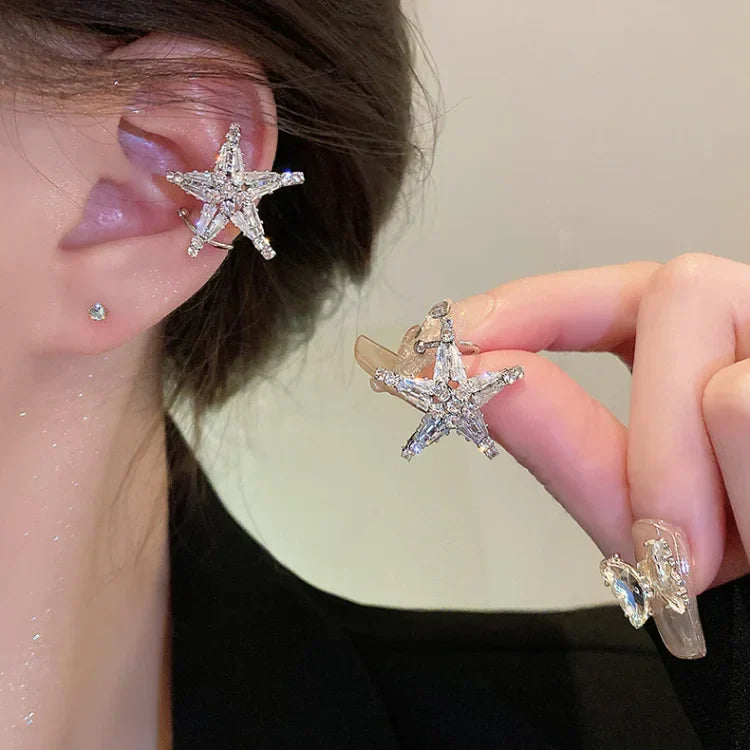 Zirconia Ster Earrings/Ear Cuff - Lyric-Earrings-State of Style