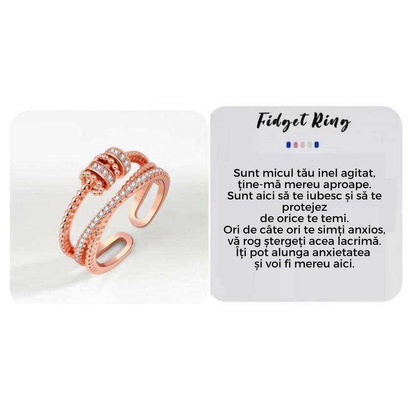 Zirconium Fidget Ring | Stress Relief Jewellery-Rose Gold-State of Style