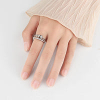 Zirconium Fidget Ring | Stress Relief Jewellery-Silver-State of Style