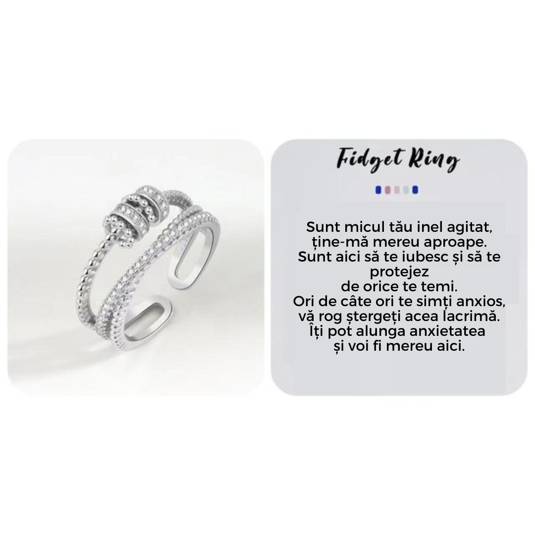 Zirconium Fidget Ring | Stress Relief Jewellery-Silver-State of Style