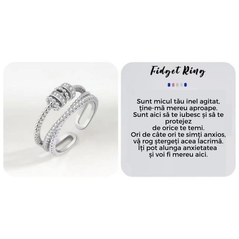 Zirconium Fidget Ring | Stress Relief Jewellery-Silver-State of Style
