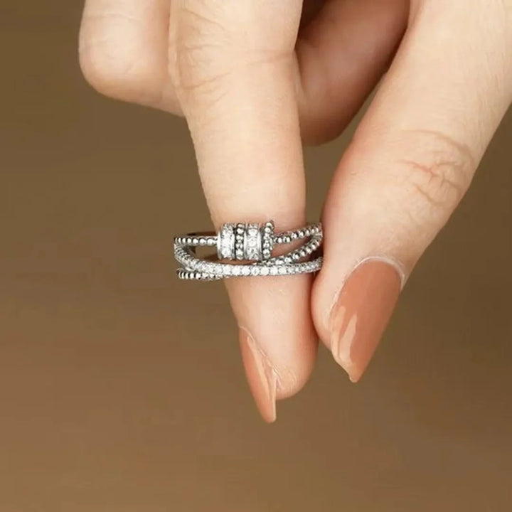 Zirconium Fidget Ring | Stress Relief Jewellery-Silver-State of Style