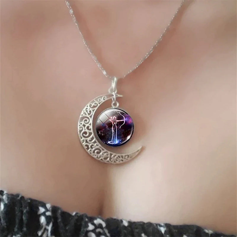 Zodiac Moon Necklace | Celestial Jewellery | Unique Pendant-Aries-State of Style