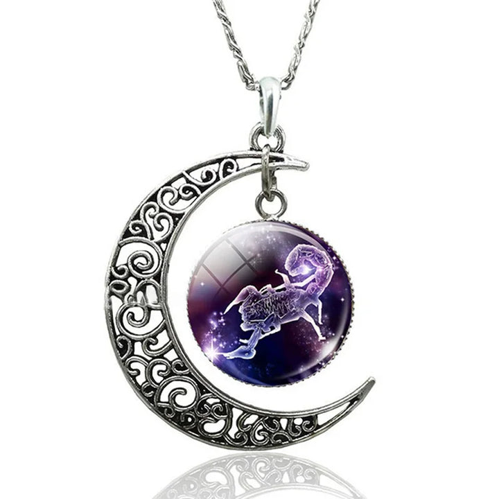 Zodiac Moon Necklace | Celestial Jewellery | Unique Pendant-Scorpio-State of Style