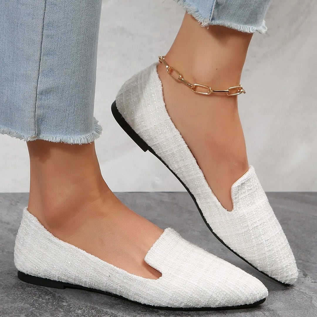 Zoë - Orthopedische Elegante Witte Loafers-35-State of Style